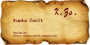Kupka Zsolt névjegykártya